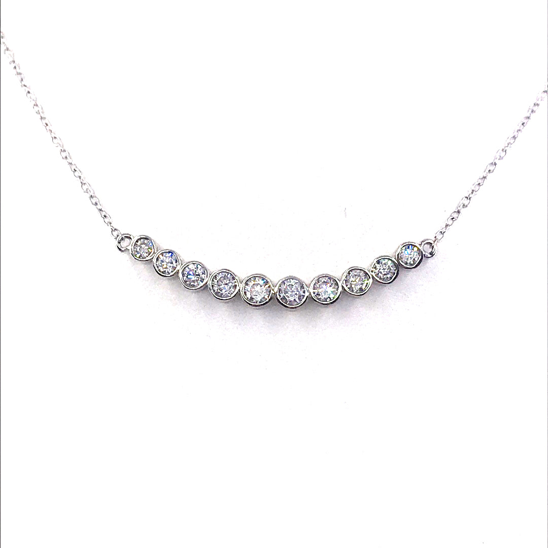 Sterling Silver Bar Necklace - HK Jewels