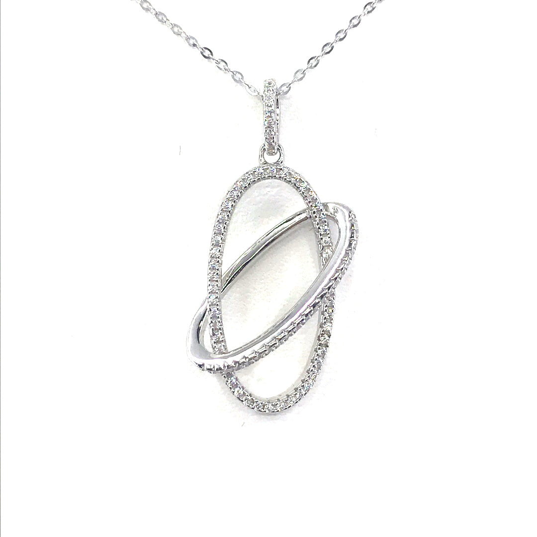 Sterling Silver Oval Pendant - HK Jewels
