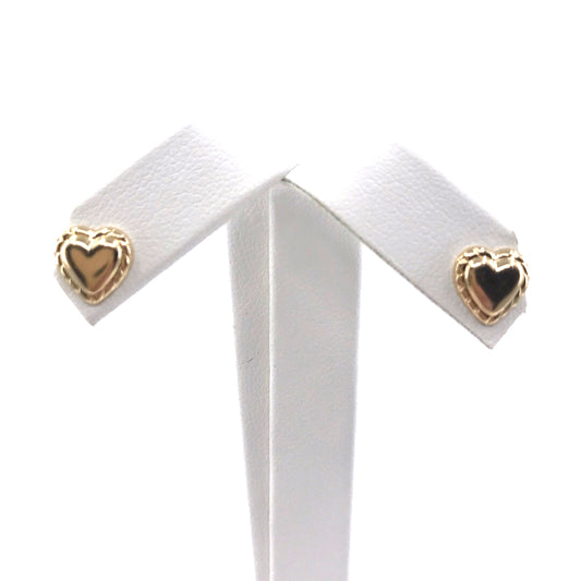 14K Gold Heart Stud Earrings - HK Jewels