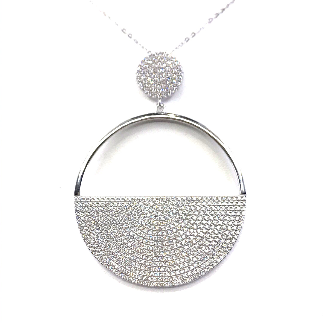Sterling Silver Circle Pendant - HK Jewels