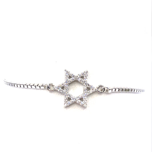 Sterling Silver Magen David Bracelet - HK Jewels