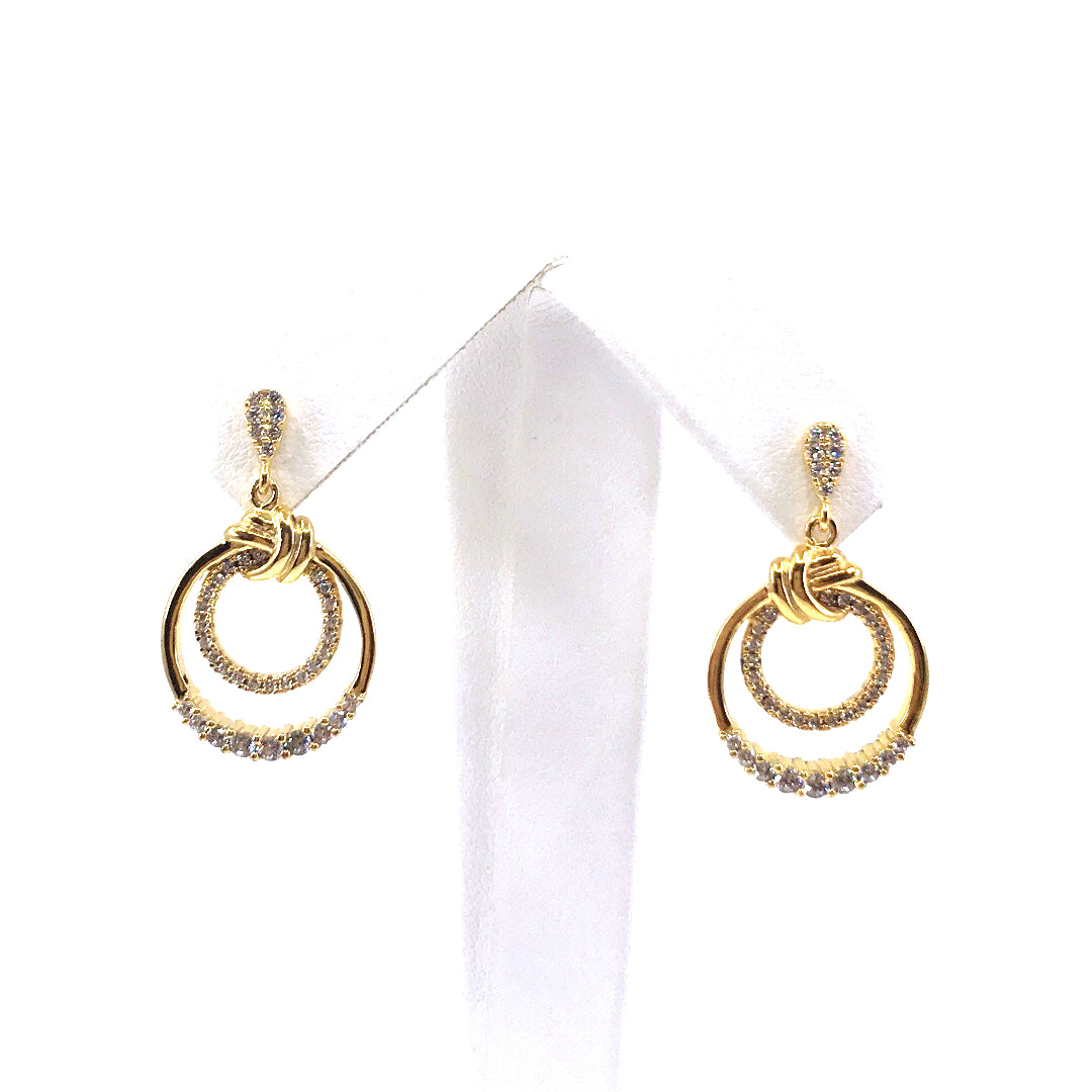 Sterling Silver Circle Knot Earrings - HK Jewels