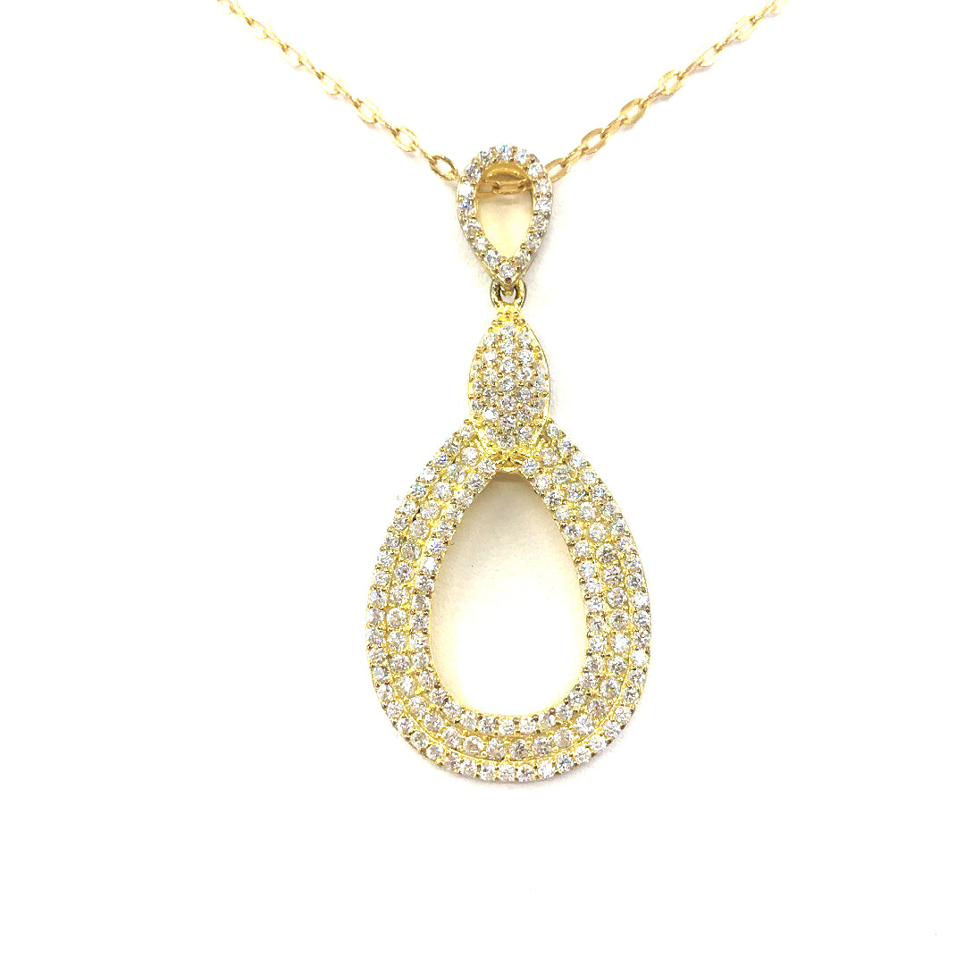 Sterling Silver Teardrop Pendant - HK Jewels