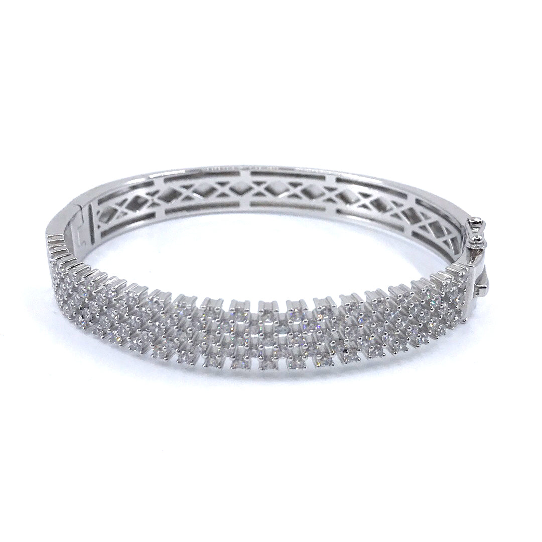 Sterling Silver CZ Bangle - HK Jewels