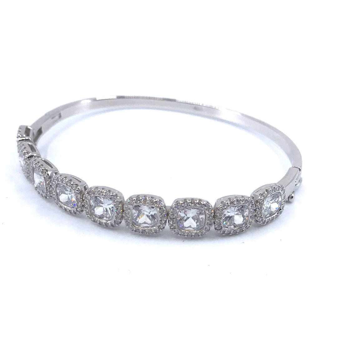 Sterling Silver CZ Bangle - HK Jewels