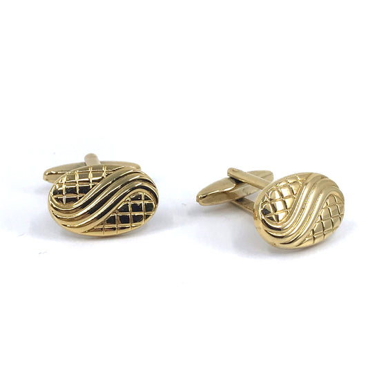 Stainless Steel Gold Plated Cufflinks - HK Jewels