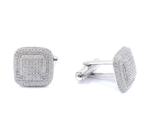 Sterling Silver Cushion Cufflinks - HK Jewels
