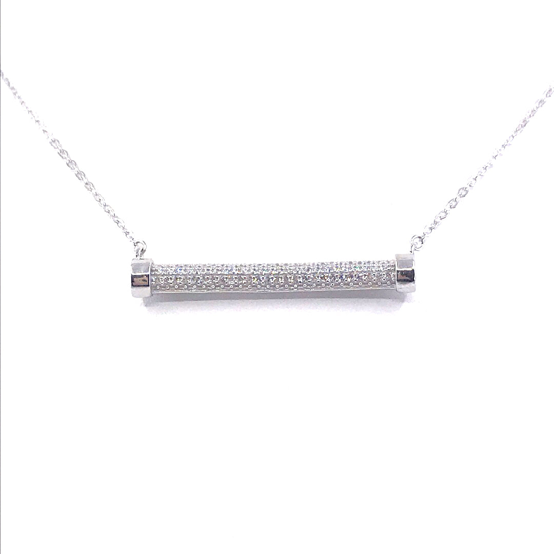 Sterling Silver Bar Necklace - HK Jewels