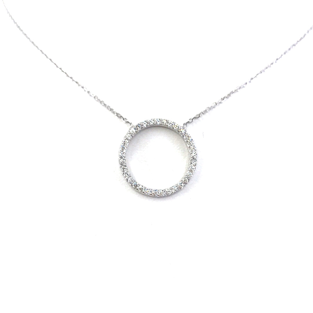 Sterling Silver Circle Necklace - HK Jewels