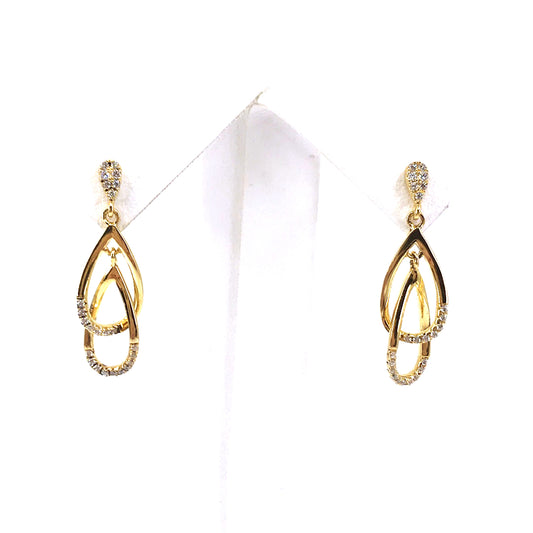 Sterling Silver Double Teardrop Earrings - HK Jewels