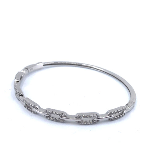 Sterling Silver Link Bangle - HK Jewels