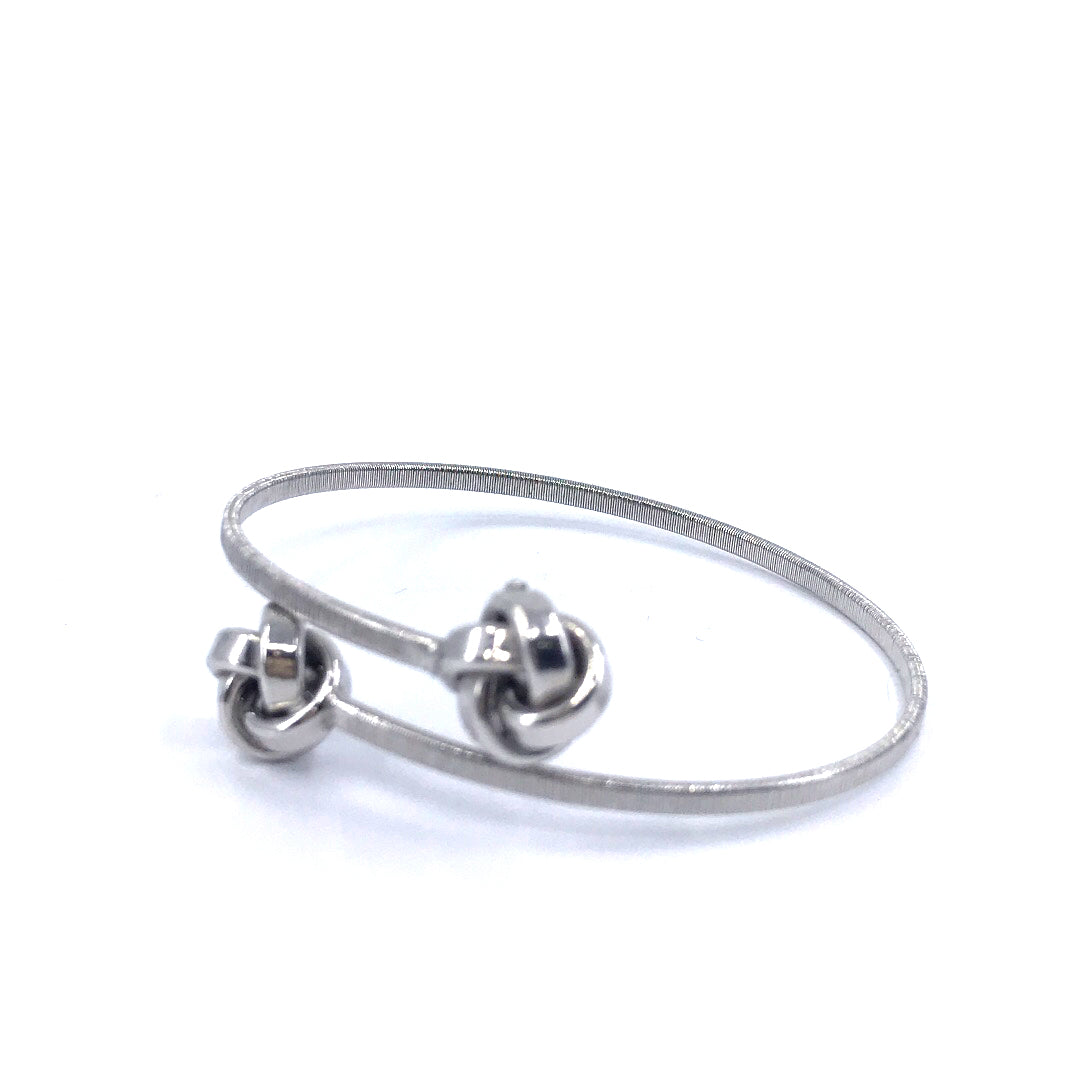 Sterling Silver Knot Bangle - HK Jewels