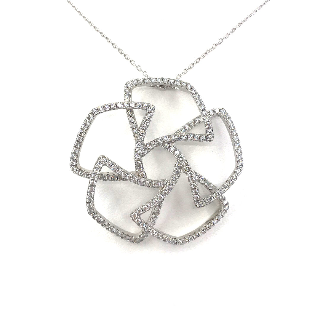 Sterling Silver Flower Pendant - HK Jewels