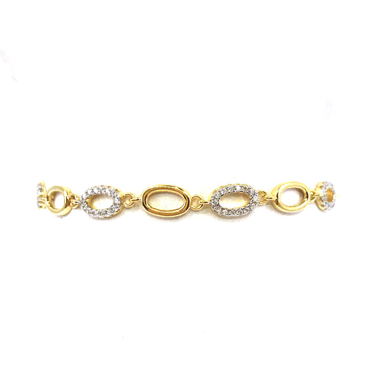 Sterling Silver Oval Bracelet - HK Jewels