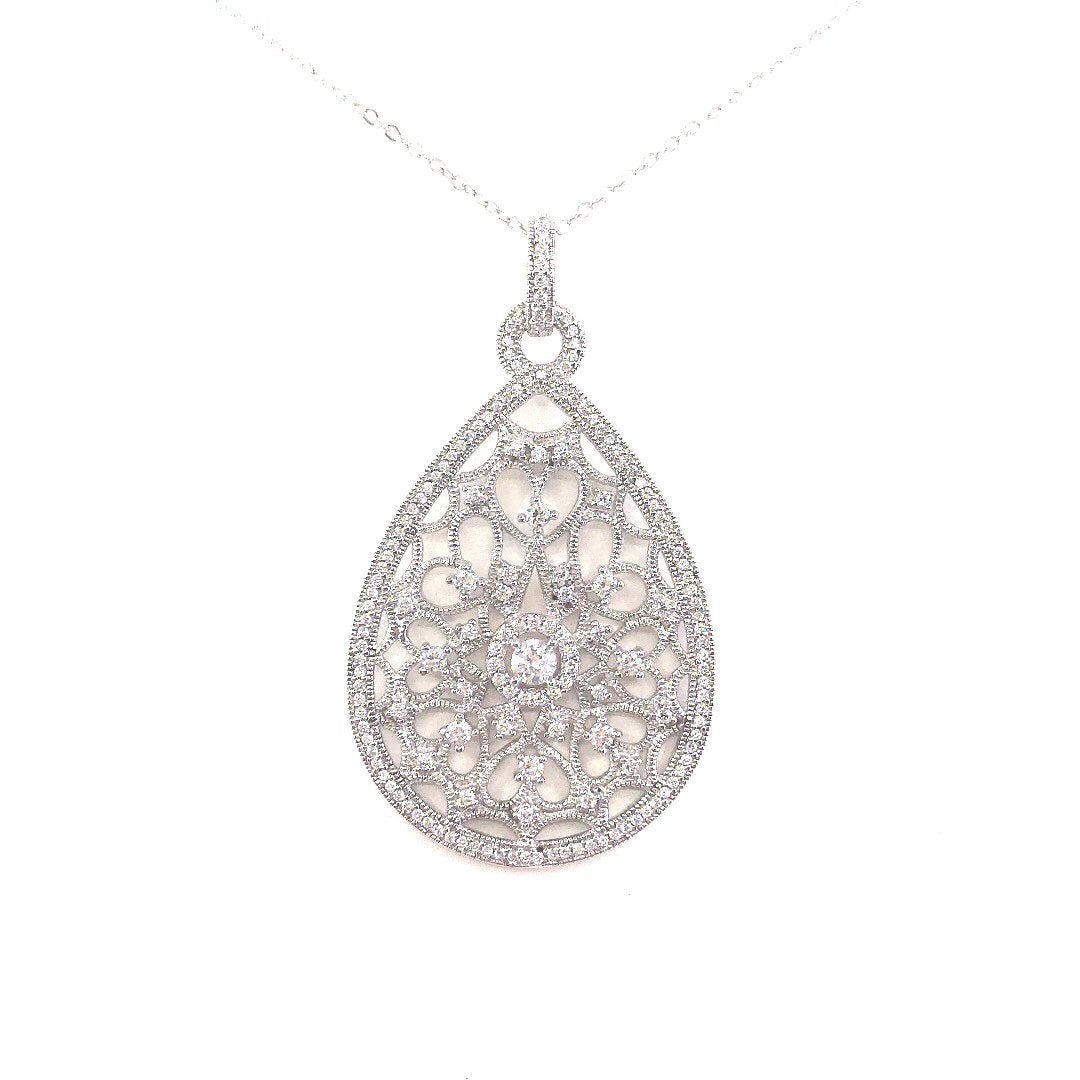 Sterling Silver Teardrop Pendant - HK Jewels