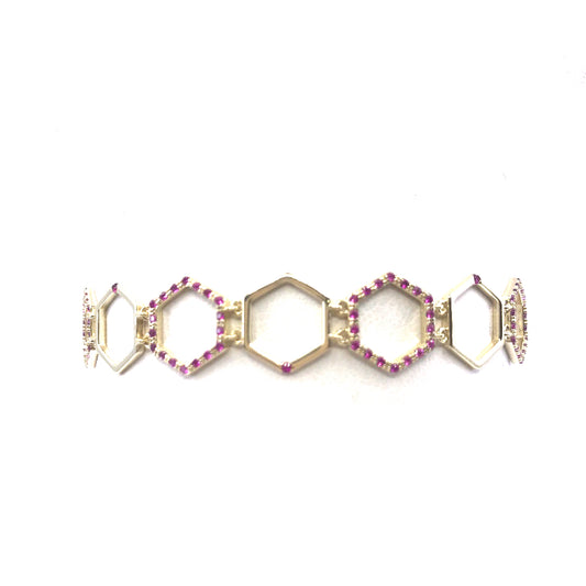 Sterling Silver Hexagon Bracelet - HK Jewels