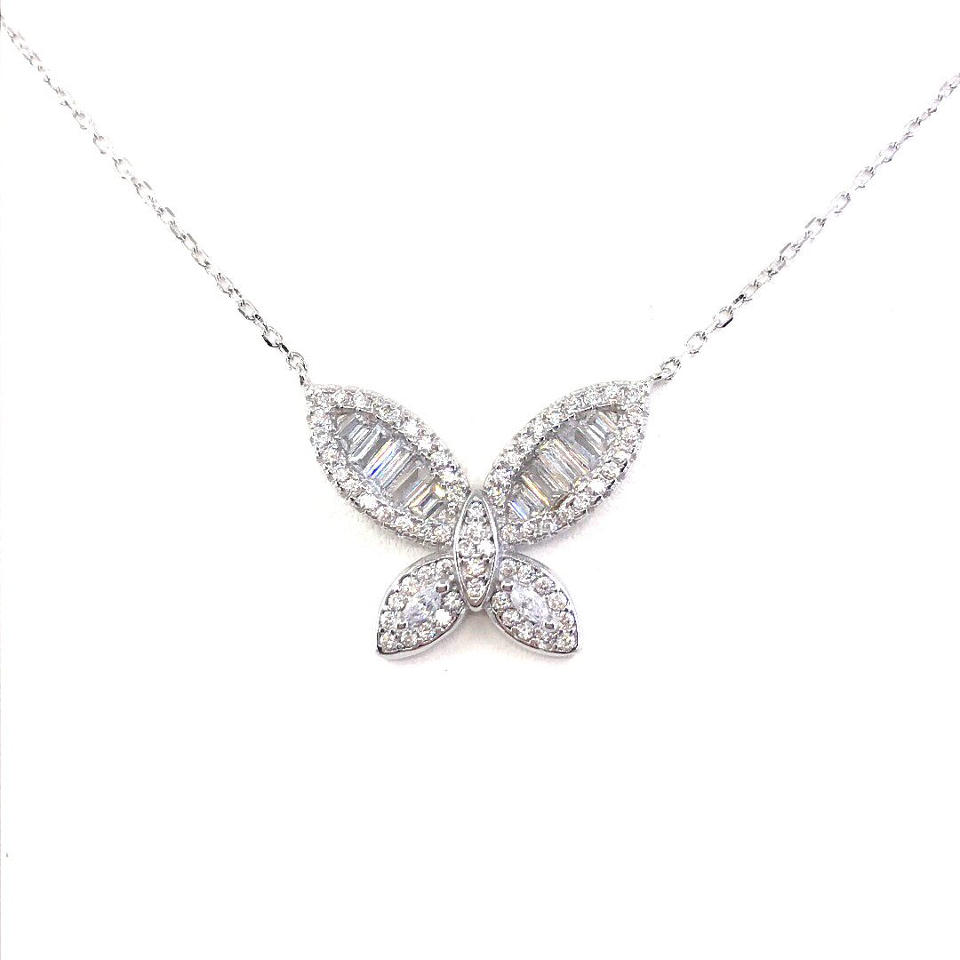 Sterling Silver Butterfly Necklace - HK Jewels