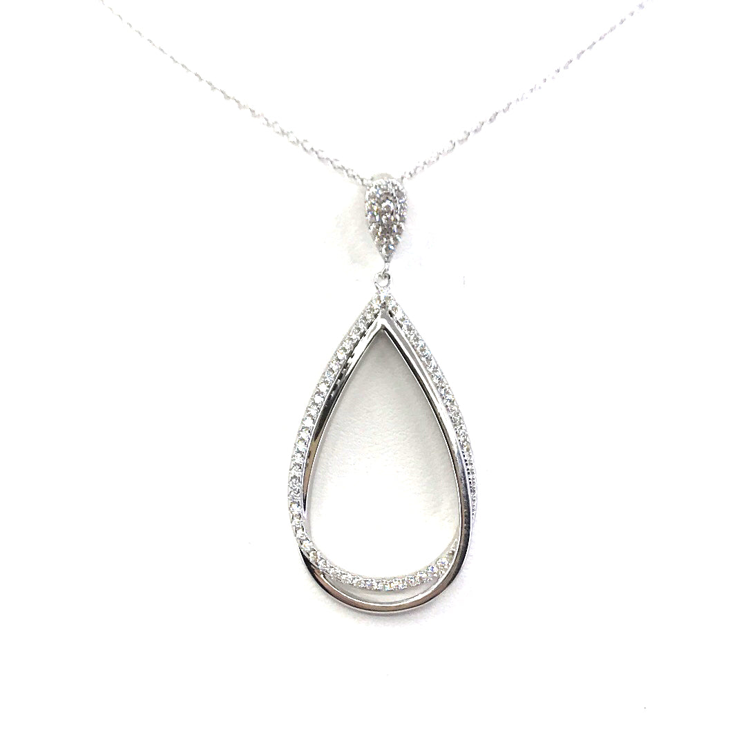 Sterling Silver Teardrop Pendant - HK Jewels