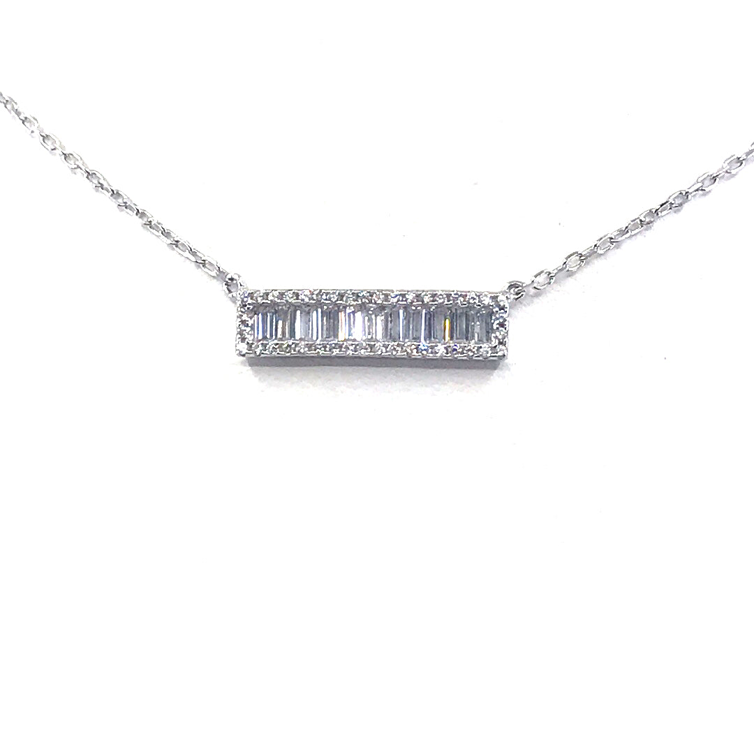 Sterling Silver Bar Necklace - HK Jewels