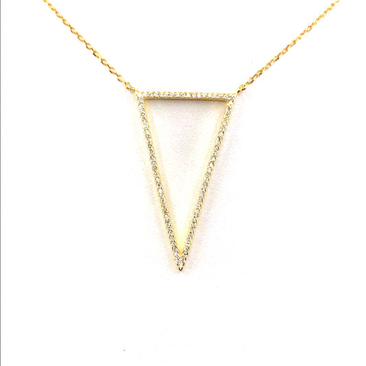 Sterling Silver Triangle Necklace - HK Jewels