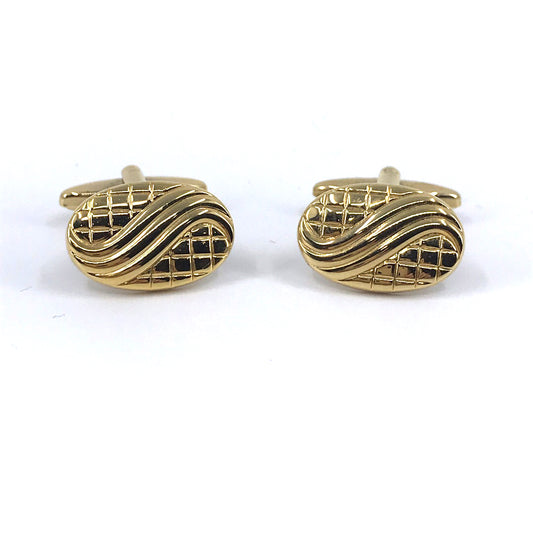Stainless Steel Gold Plated Cufflinks - HK Jewels