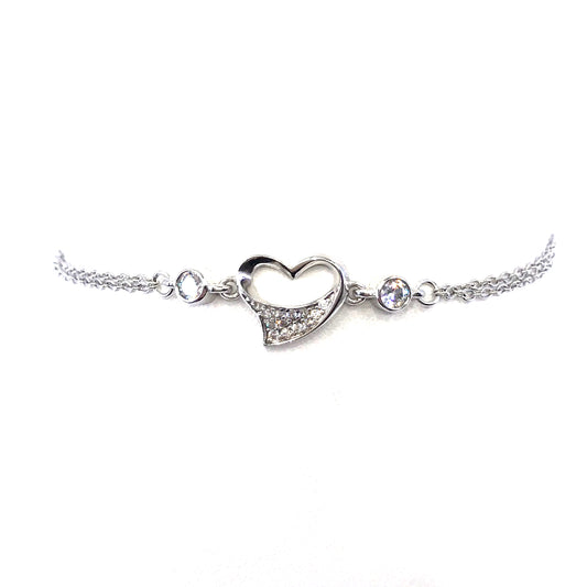 Sterling Silver Heart Bracelet - HK Jewels
