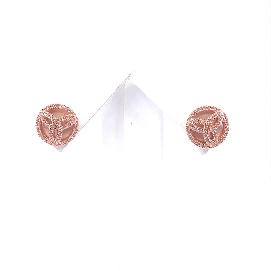 Rose Gold Plated Sterling Silver Circle Studs - HK Jewels