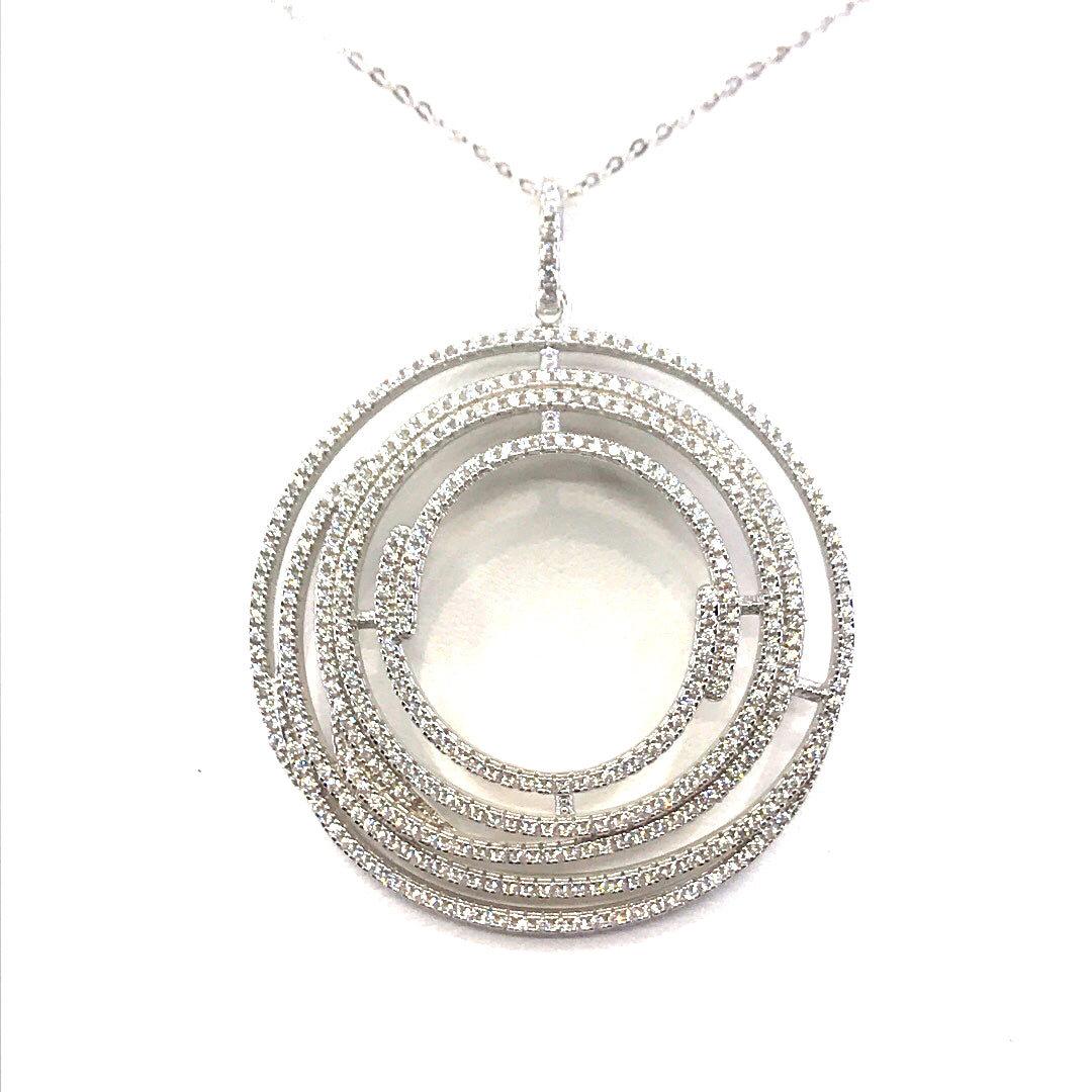Sterling Silver Circle Pendant - HK Jewels