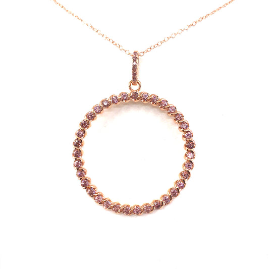 Rose Gold Plated Sterling Silver Circle Pendant - HK Jewels