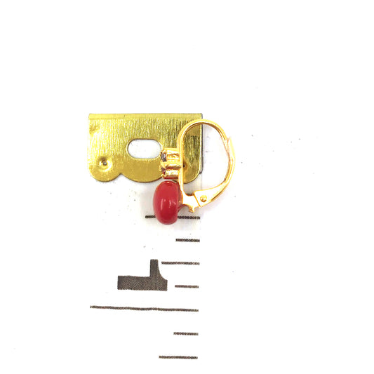 Surgical Steel Red Ball Earrings - HK Jewels
