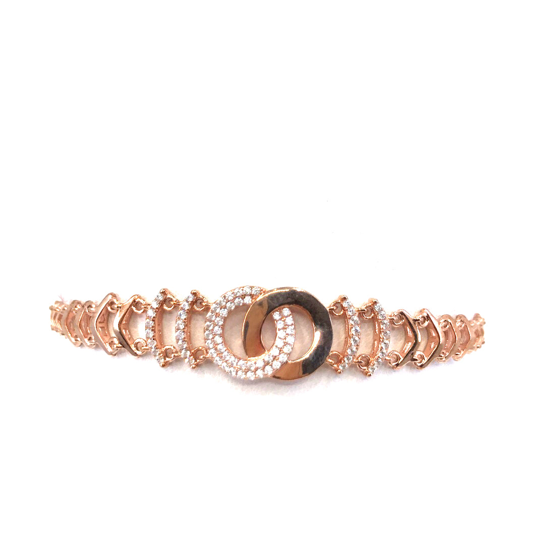 Rose Gold Plated Sterling Silver Circle Bracelet - HK Jewels