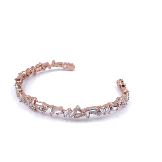 Sterling Silver Baguette Bangles - HK Jewels