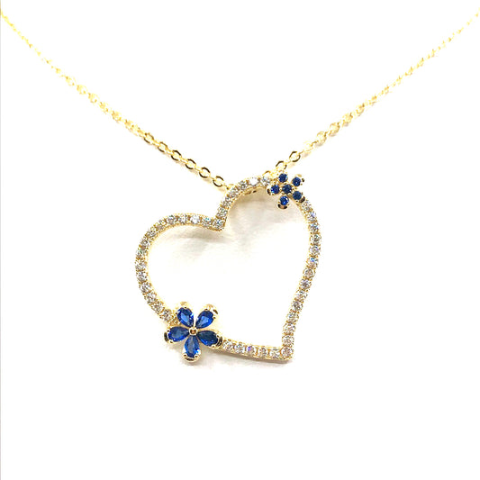 Heart With Flowers Pendant - HK Jewels