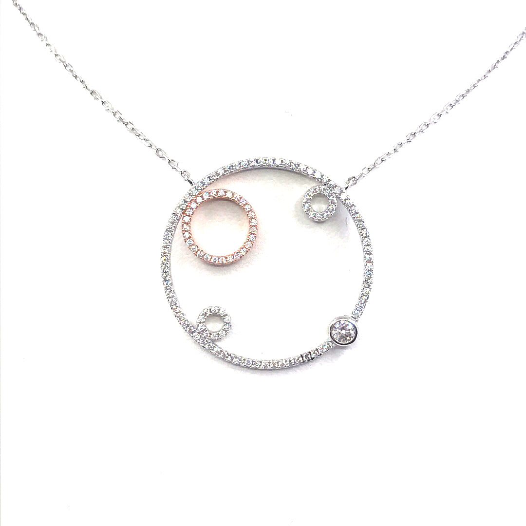 Sterling Silver Circle Necklace - HK Jewels