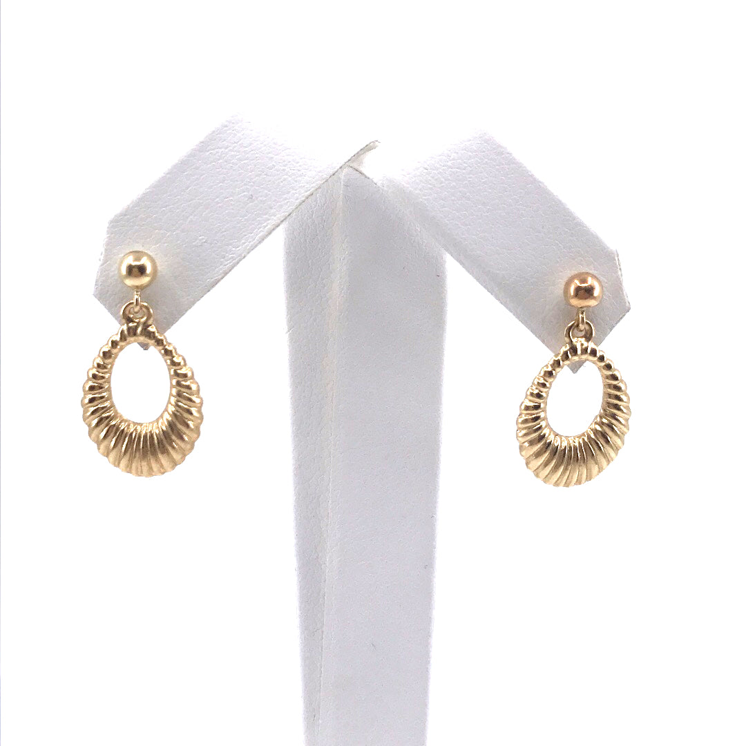 14K Gold Oval Earrings - HK Jewels