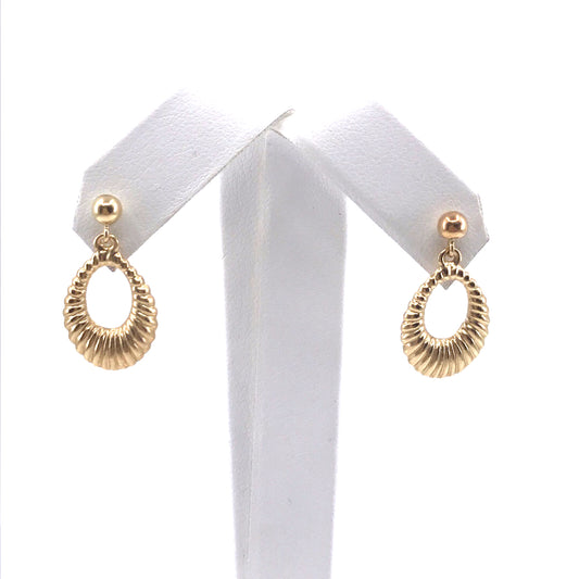 14K Gold Oval Earrings - HK Jewels
