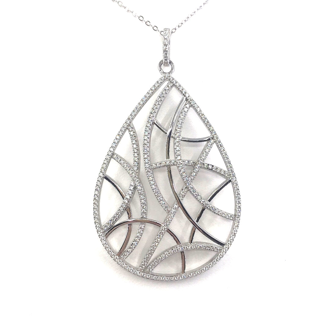 Sterling Silver Teardrop Pendant - HK Jewels
