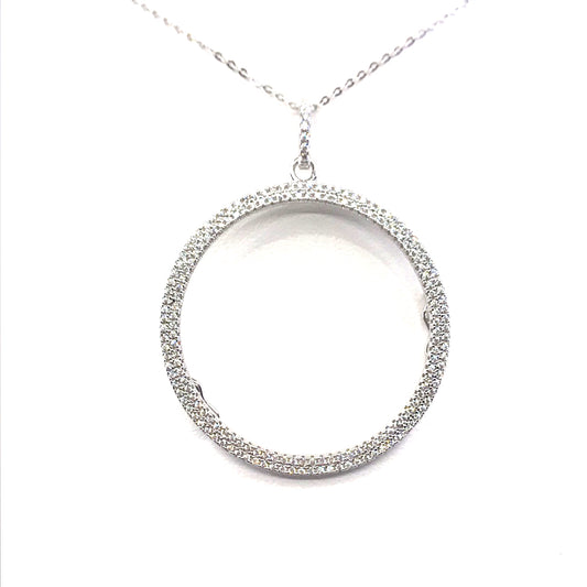 Sterling Silver Circle Pendant - HK Jewels