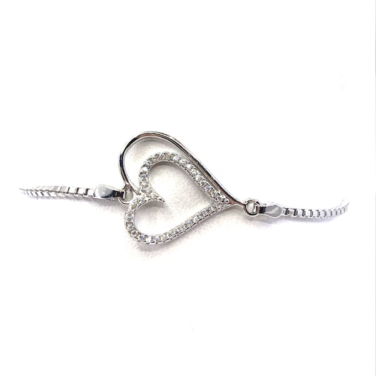 Sterling Silver Heart Bracelet - HK Jewels