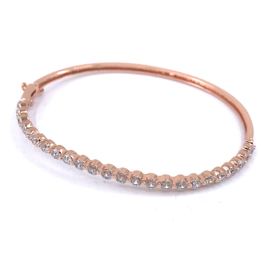 Sterling Silver CZ Bangle - HK Jewels