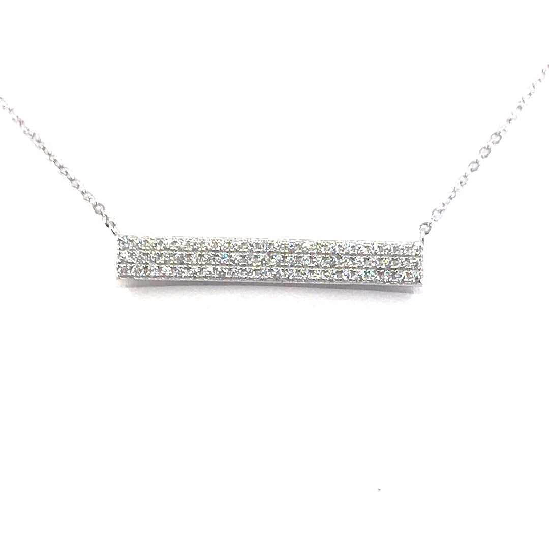 Sterling Silver Bar Necklace - HK Jewels