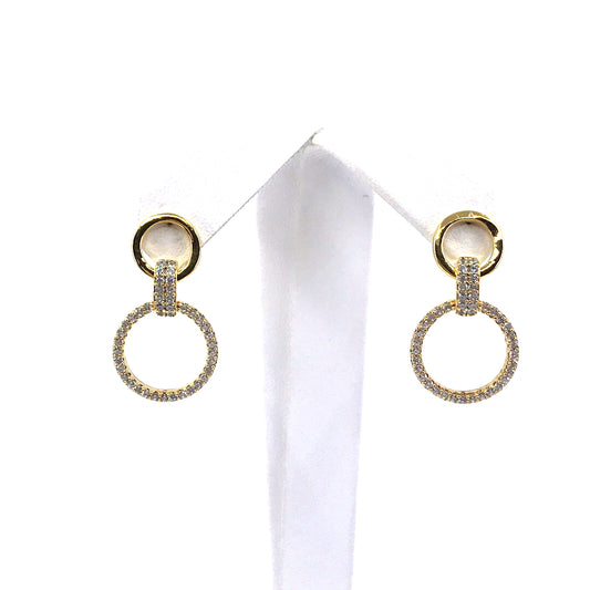 Sterling Silver Double Circle Earrings - HK Jewels