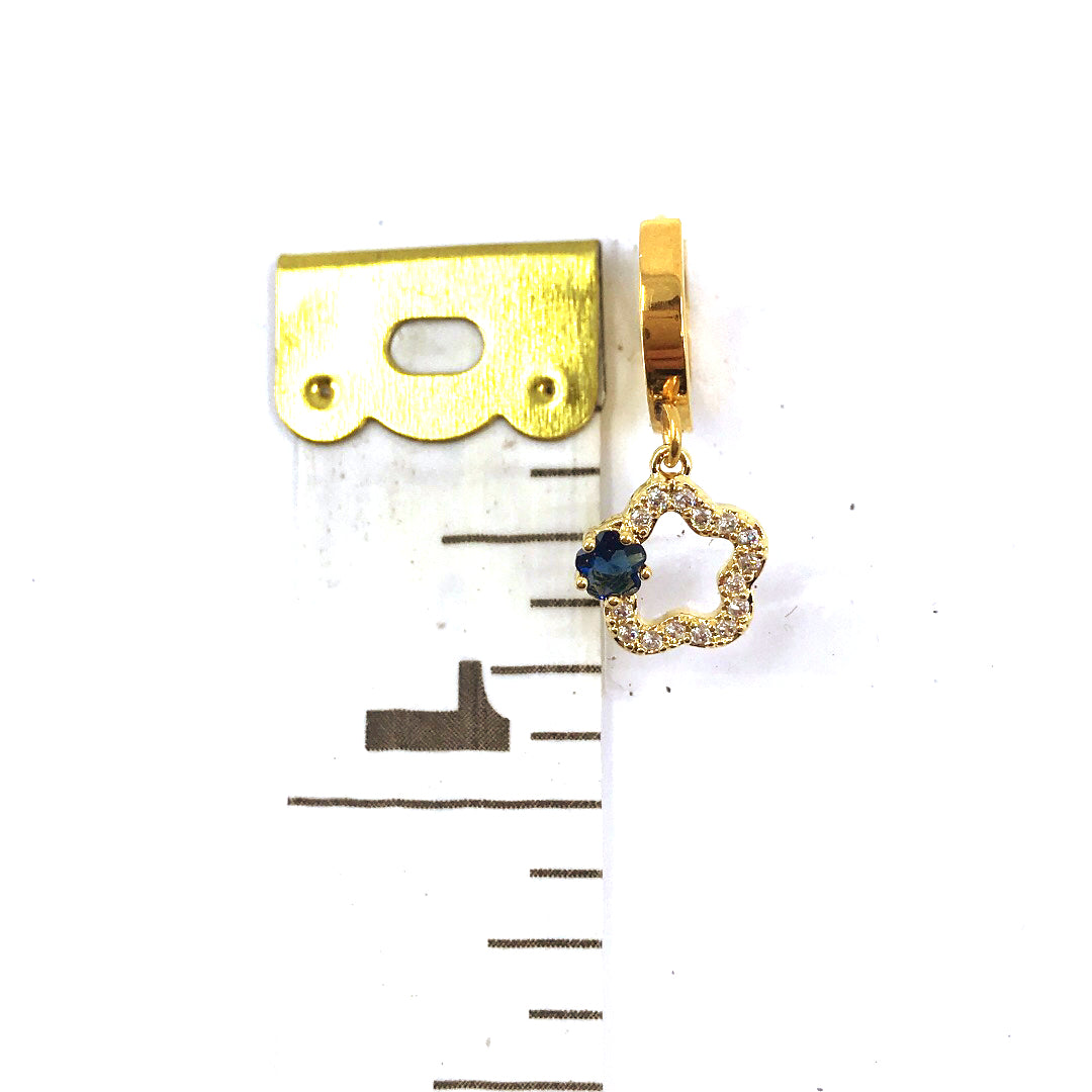 Surgical Steel Small Outline CZ Flower Earrings - HK Jewels