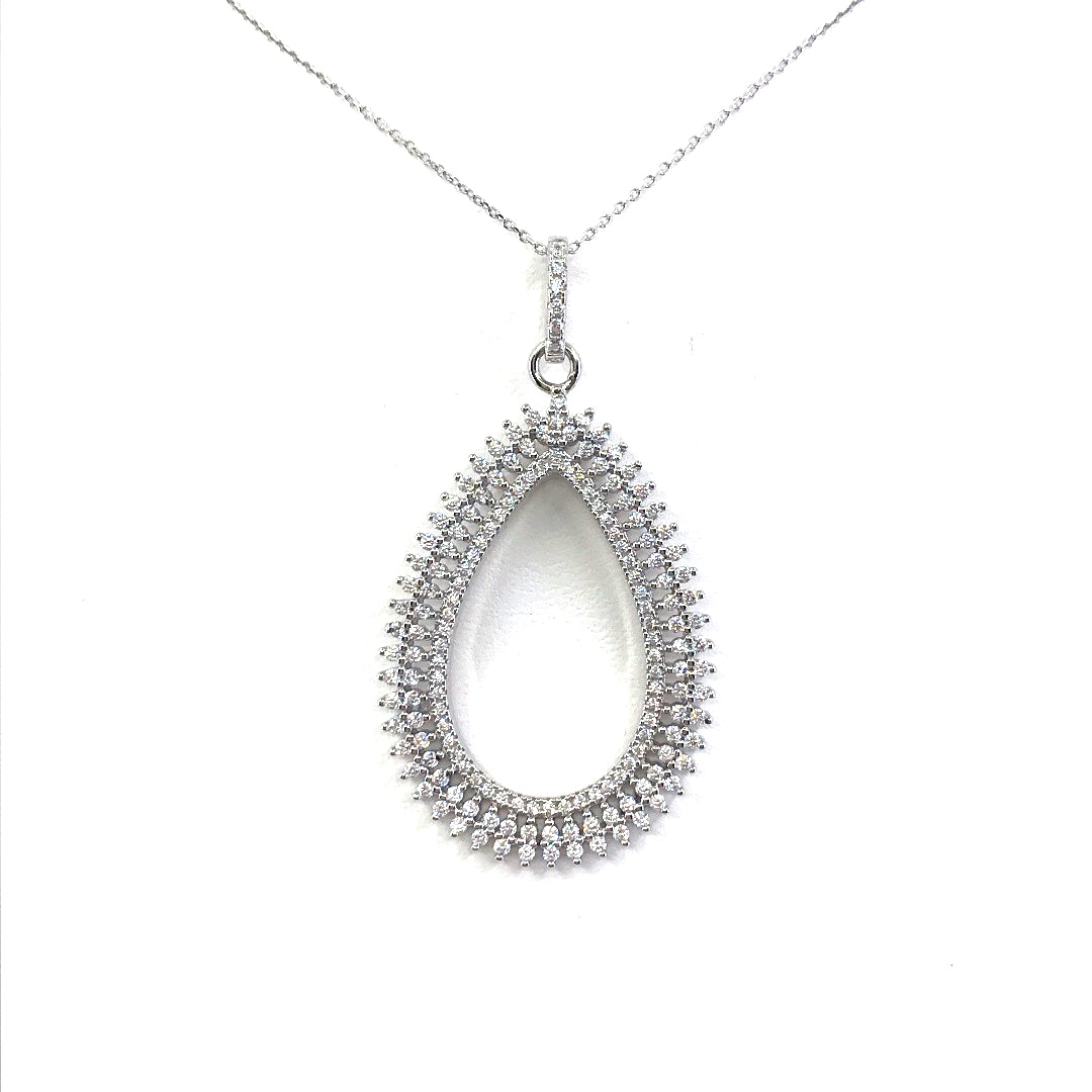 Sterling Silver Teardrop Pendant - HK Jewels