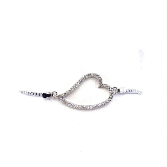 Sterling Silver Heart Bracelet - HK Jewels