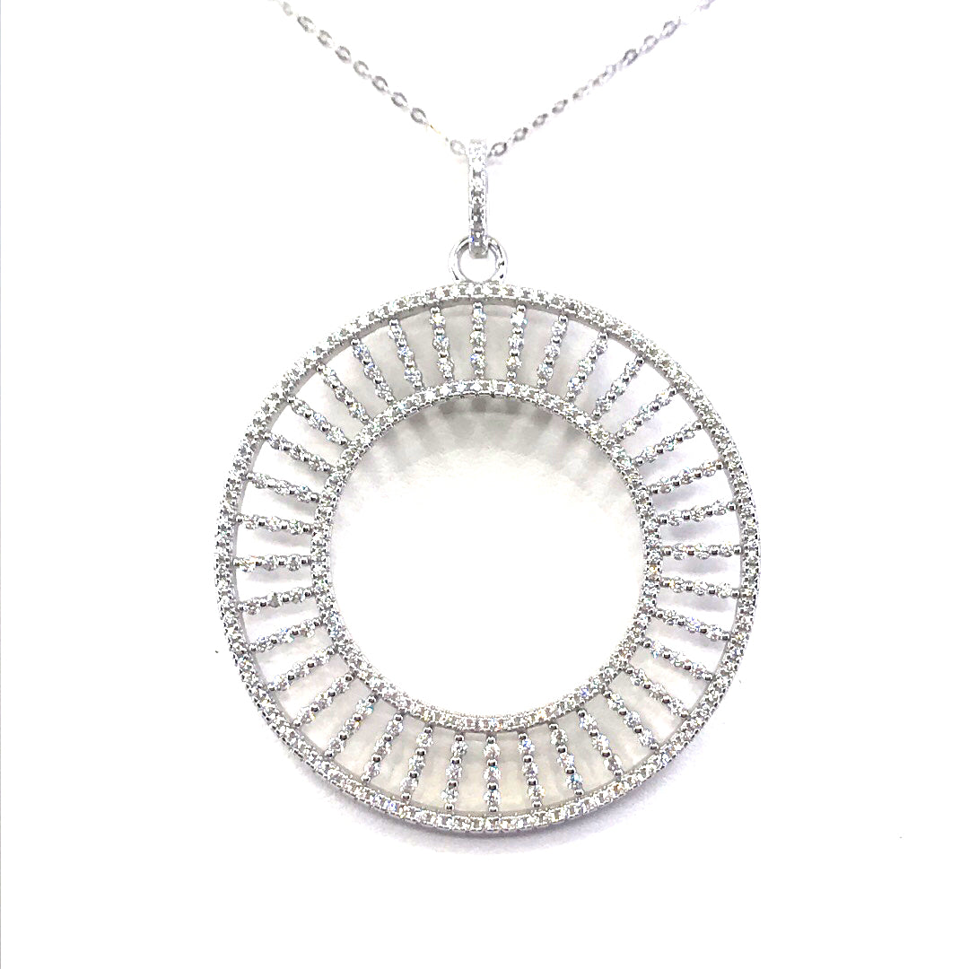 Sterling Silver Circle Pendant - HK Jewels