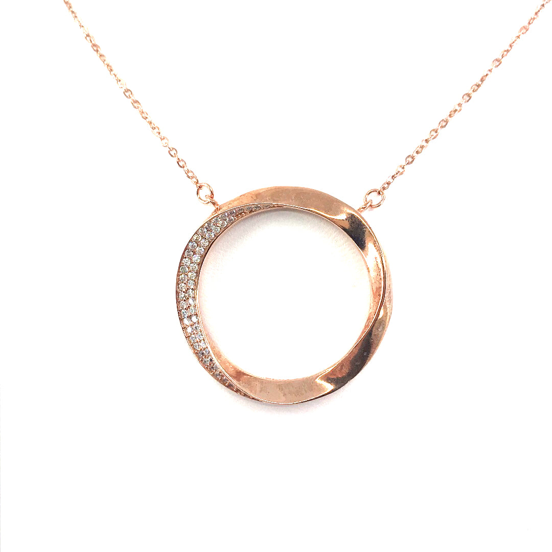 Sterling Silver Circle Necklace - HK Jewels