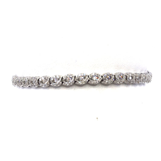 Sterling Silver Oval Bracelet - HK Jewels