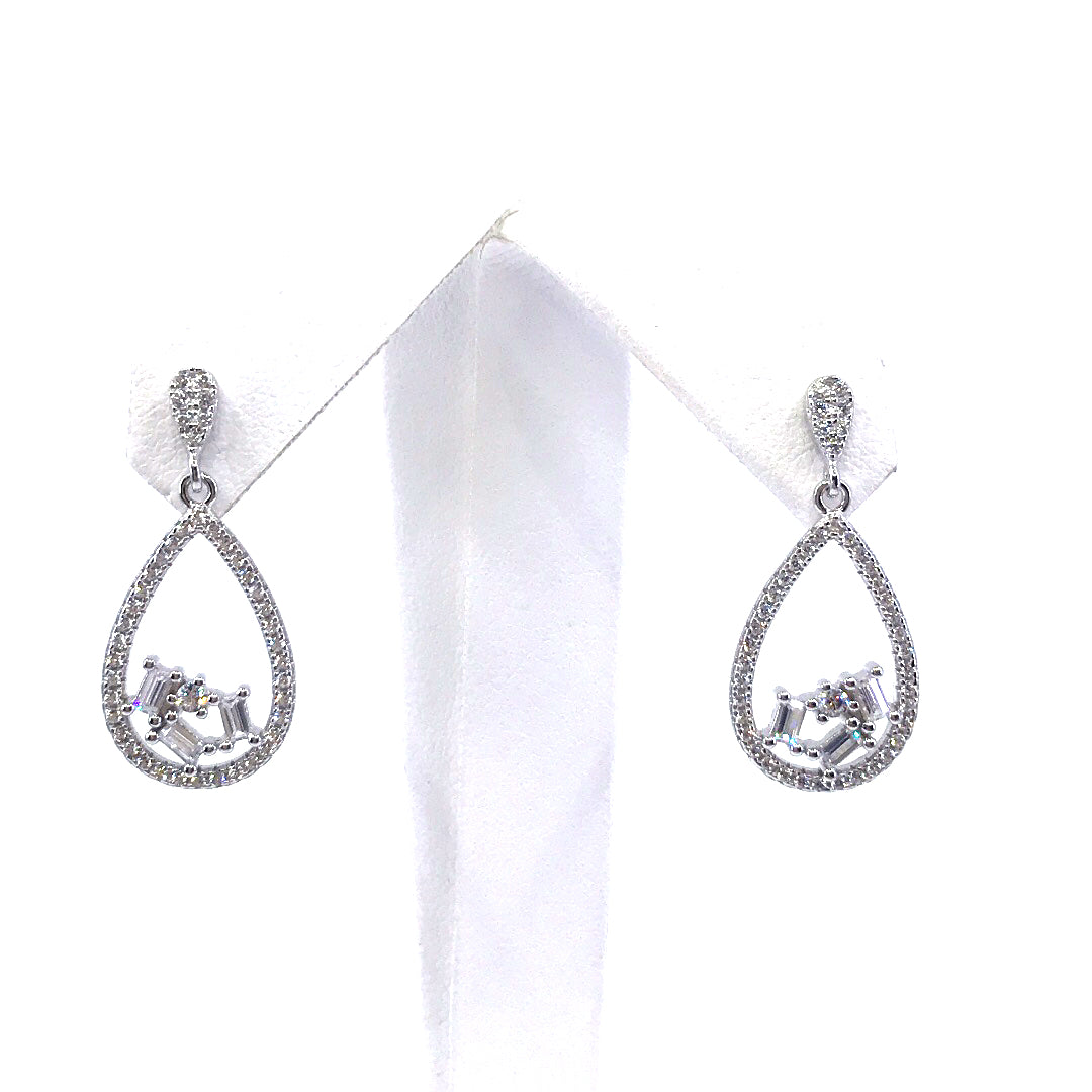 Sterling Silver Teardrop Earrings - HK Jewels