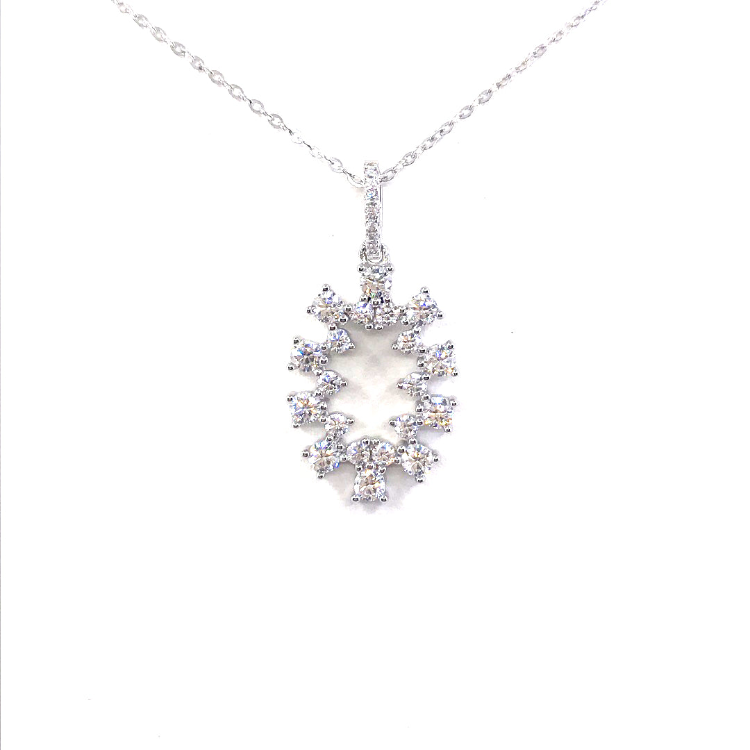 Sterling Silver Oval Pendant - HK Jewels